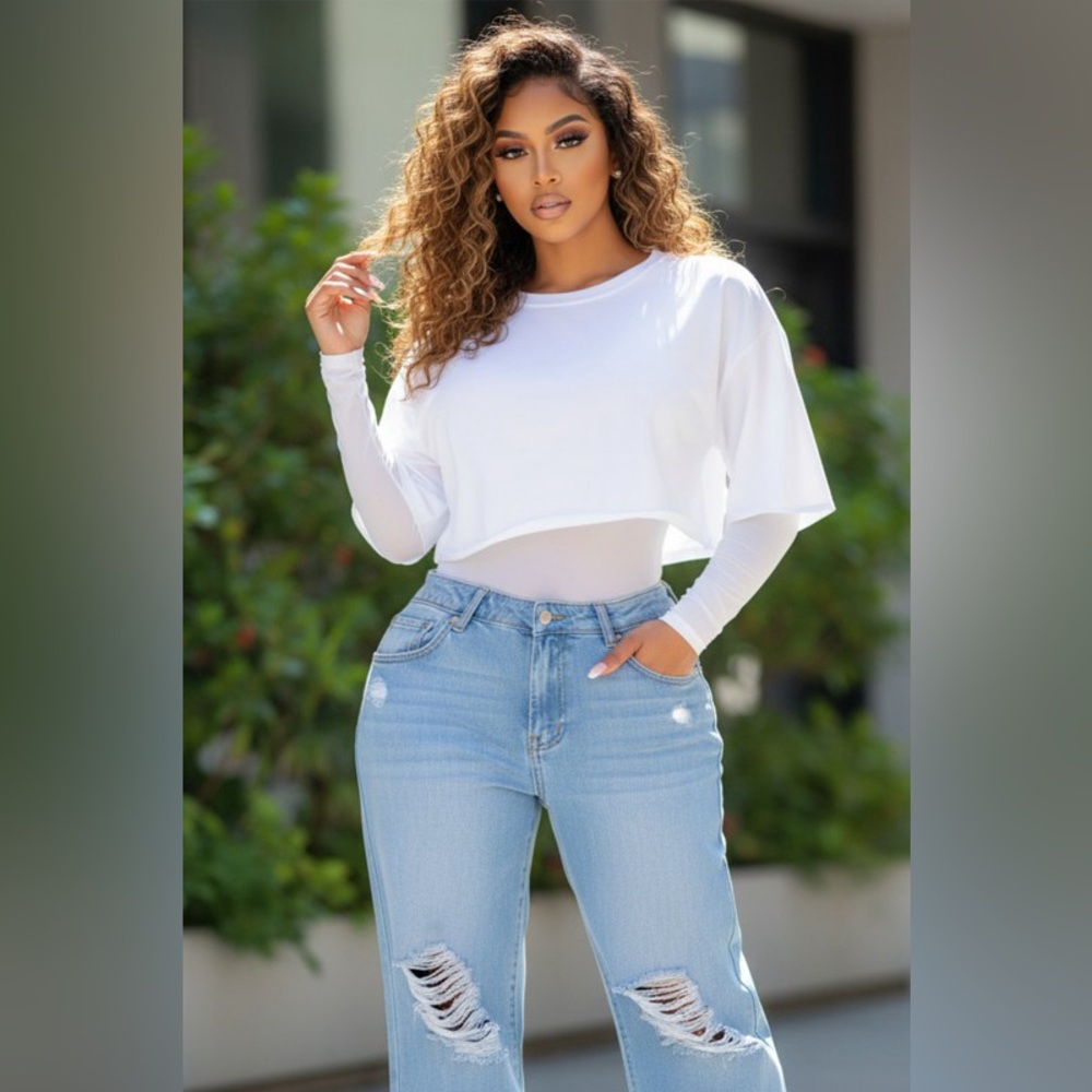 White Layered Cropped Top/Bodysuit